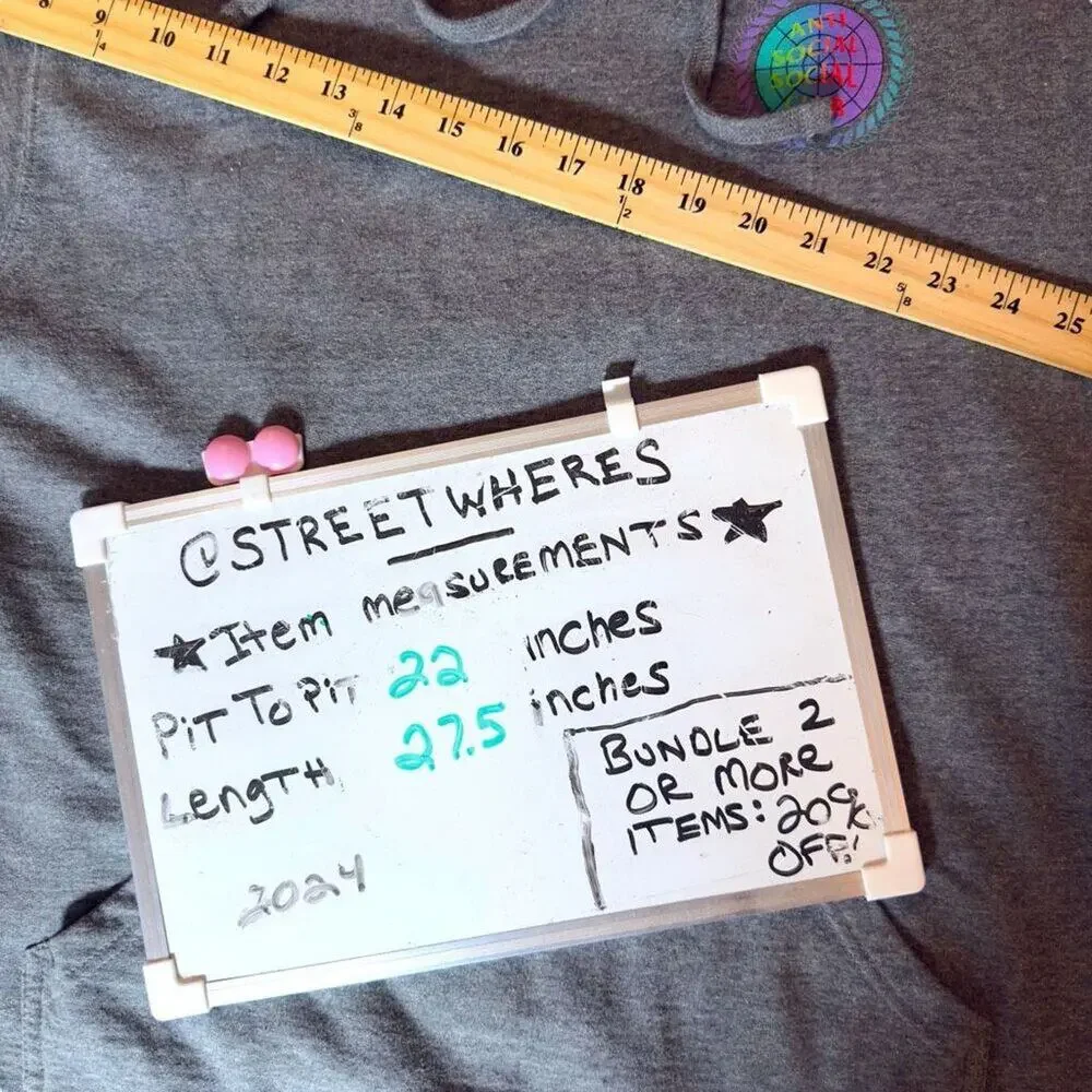 Anti Social Social Club 2021 Gunmetal Heather New World Boredom Hoodie Men’s M - Picture 7 of 14